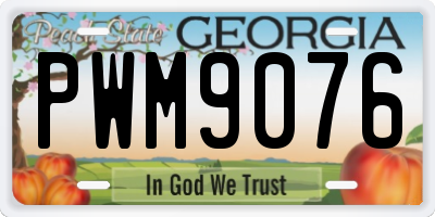 GA license plate PWM9076