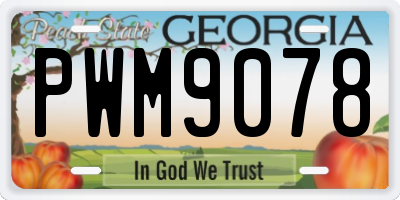 GA license plate PWM9078