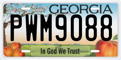 GA license plate PWM9088