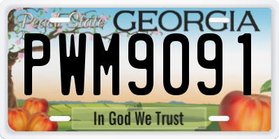 GA license plate PWM9091
