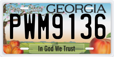 GA license plate PWM9136