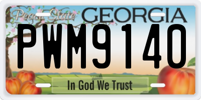 GA license plate PWM9140