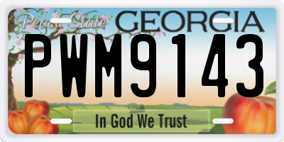 GA license plate PWM9143