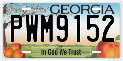 GA license plate PWM9152
