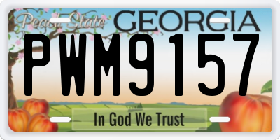 GA license plate PWM9157