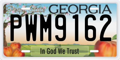 GA license plate PWM9162