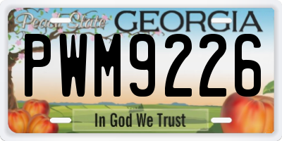 GA license plate PWM9226