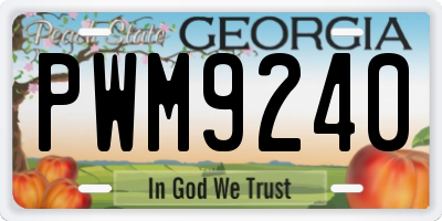 GA license plate PWM9240