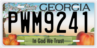 GA license plate PWM9241