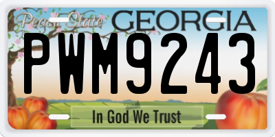 GA license plate PWM9243