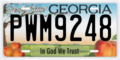 GA license plate PWM9248