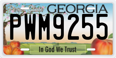 GA license plate PWM9255