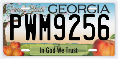 GA license plate PWM9256