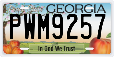 GA license plate PWM9257