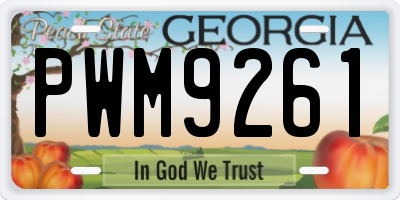 GA license plate PWM9261