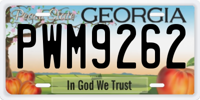 GA license plate PWM9262