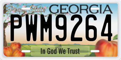 GA license plate PWM9264
