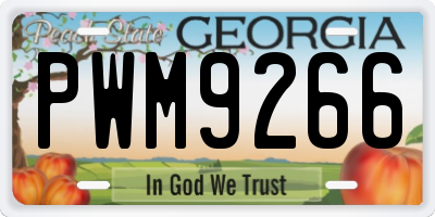 GA license plate PWM9266