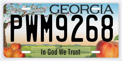 GA license plate PWM9268