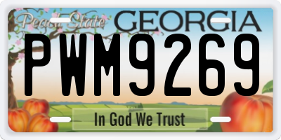 GA license plate PWM9269
