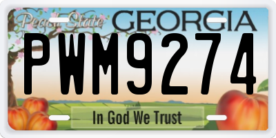 GA license plate PWM9274