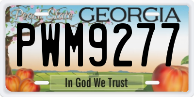 GA license plate PWM9277