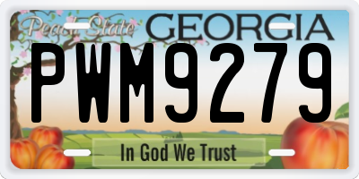 GA license plate PWM9279
