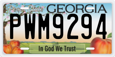 GA license plate PWM9294