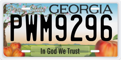 GA license plate PWM9296