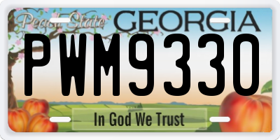 GA license plate PWM9330