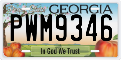 GA license plate PWM9346