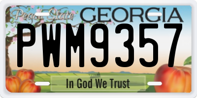 GA license plate PWM9357