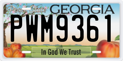 GA license plate PWM9361