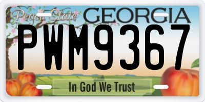 GA license plate PWM9367