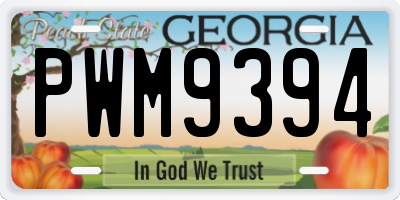 GA license plate PWM9394