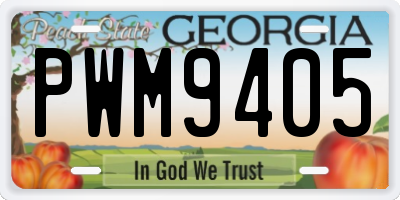 GA license plate PWM9405