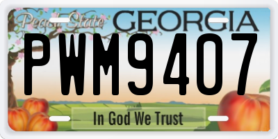 GA license plate PWM9407