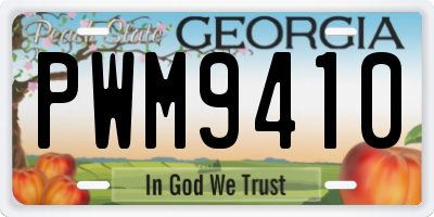 GA license plate PWM9410