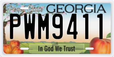 GA license plate PWM9411