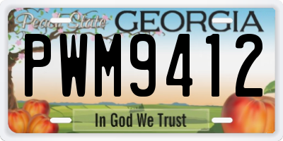 GA license plate PWM9412