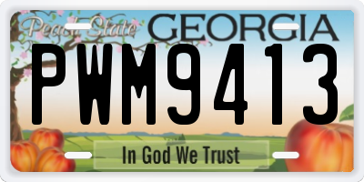 GA license plate PWM9413