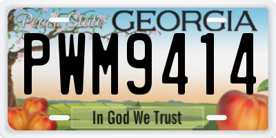 GA license plate PWM9414