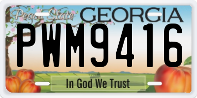 GA license plate PWM9416