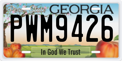 GA license plate PWM9426