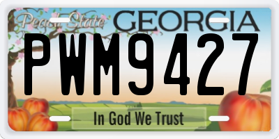 GA license plate PWM9427
