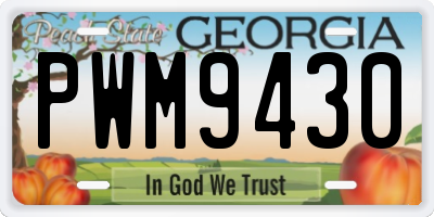 GA license plate PWM9430