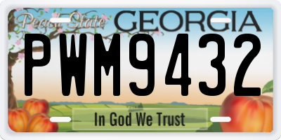 GA license plate PWM9432