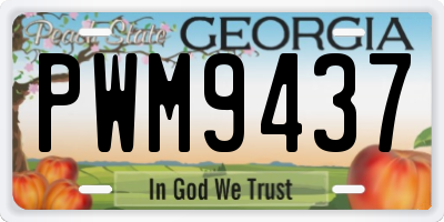 GA license plate PWM9437