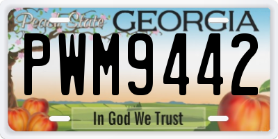 GA license plate PWM9442