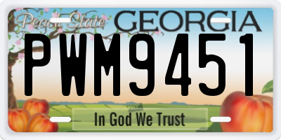 GA license plate PWM9451
